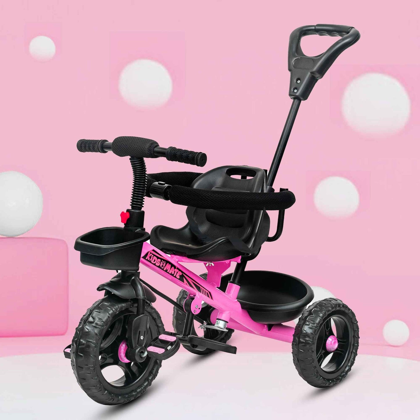 Kidsmate Xplorer 3-in-1 Tricycle for Kids | Durable Plug & Play Baby Trike with EVA Wheels, Safety Rail & Push Handle for Parents | Safe & Comfortable Ride for Toddlers 12-48 Months - Blue