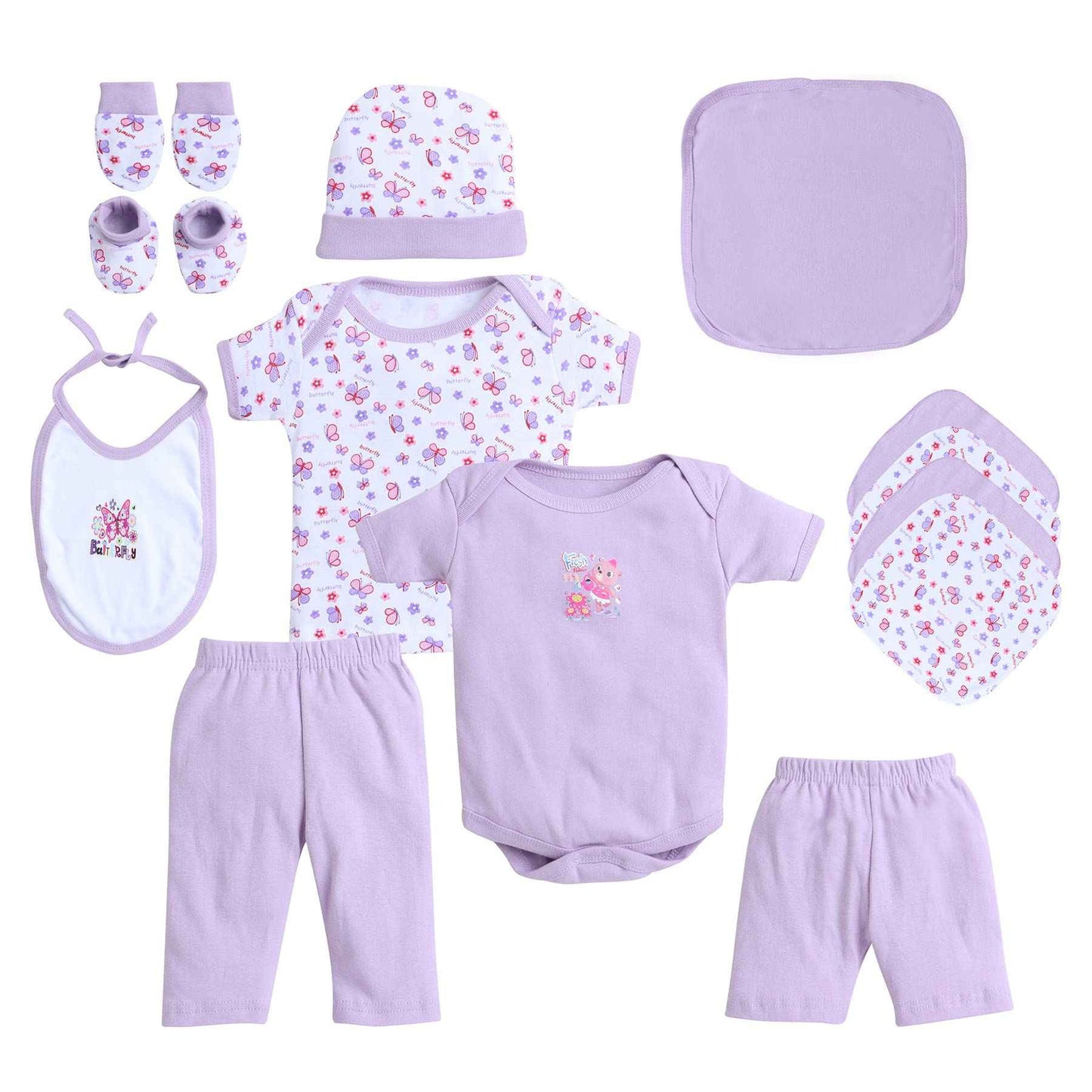 EIO Unisex Kids Cotton Solid Clothing Gift Set -13 Pieces