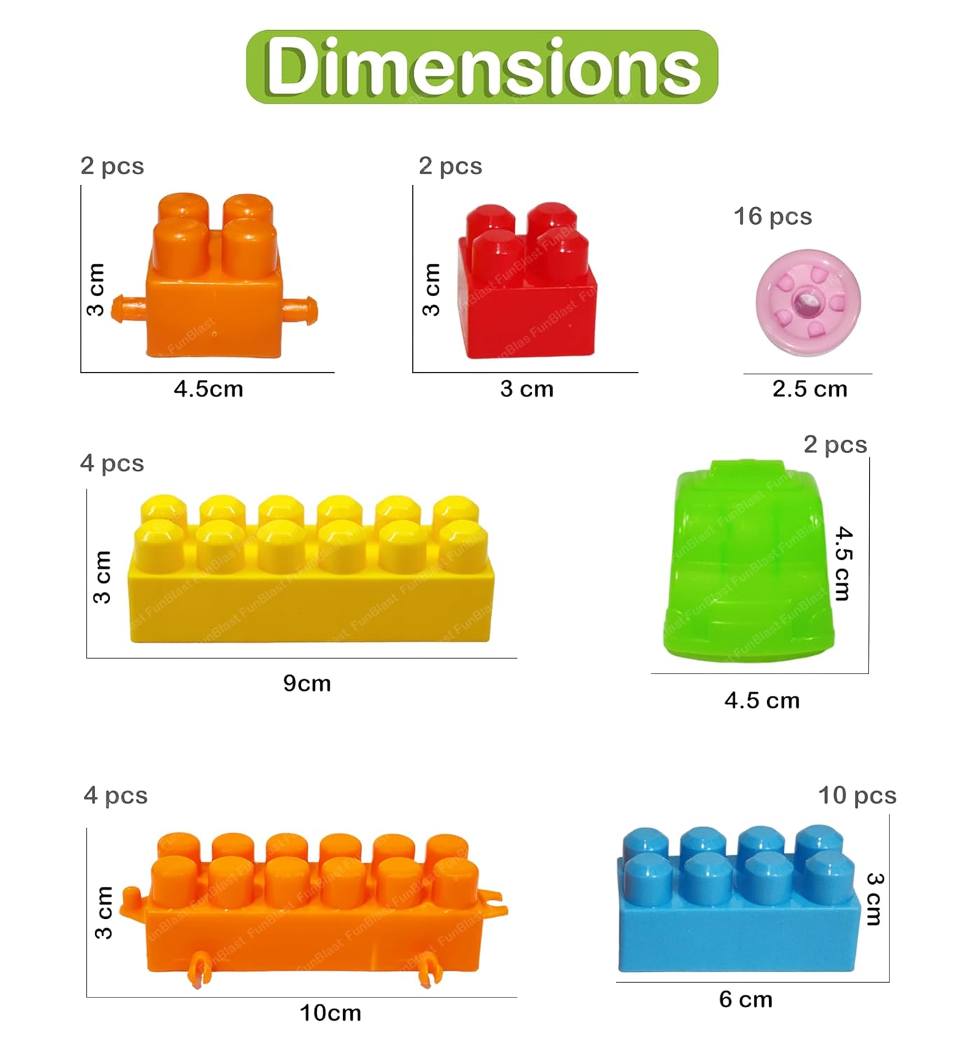 FunBlast DIY Plastic Building Blocks for Kids Building Blocks Toy for Kids Puzzle Games for Kid, Toys for Children Educational & Learning Toy for Kid, Girls & Boys - (250+ Blocks with 38 Wheels)