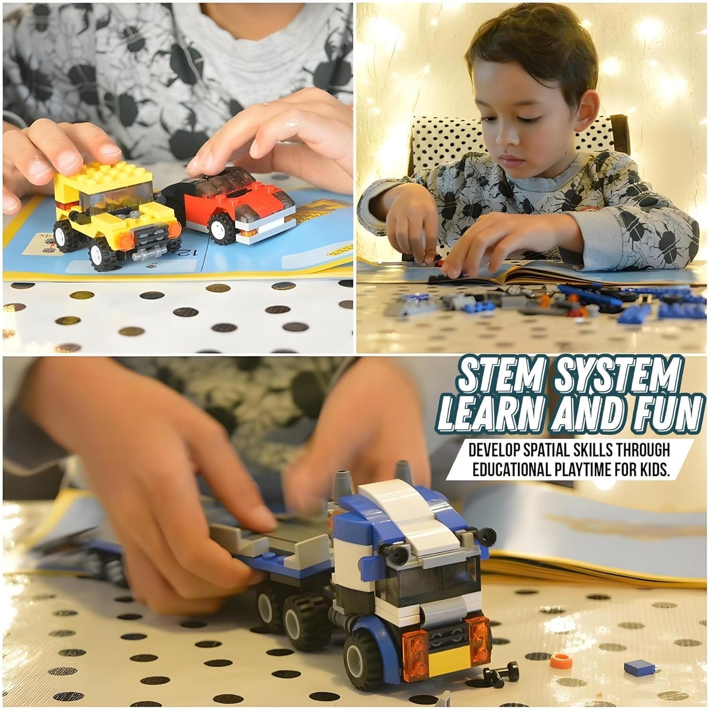 Umadiya® 36-in-1 Magic Building Blocks Set | 256+ Pieces | Creative Construction Toy for Kids | Includes Instruction Manual | Ideal for Boys & Girls Ages 6+ | DIY Brick Robot, Jet, Ship Models