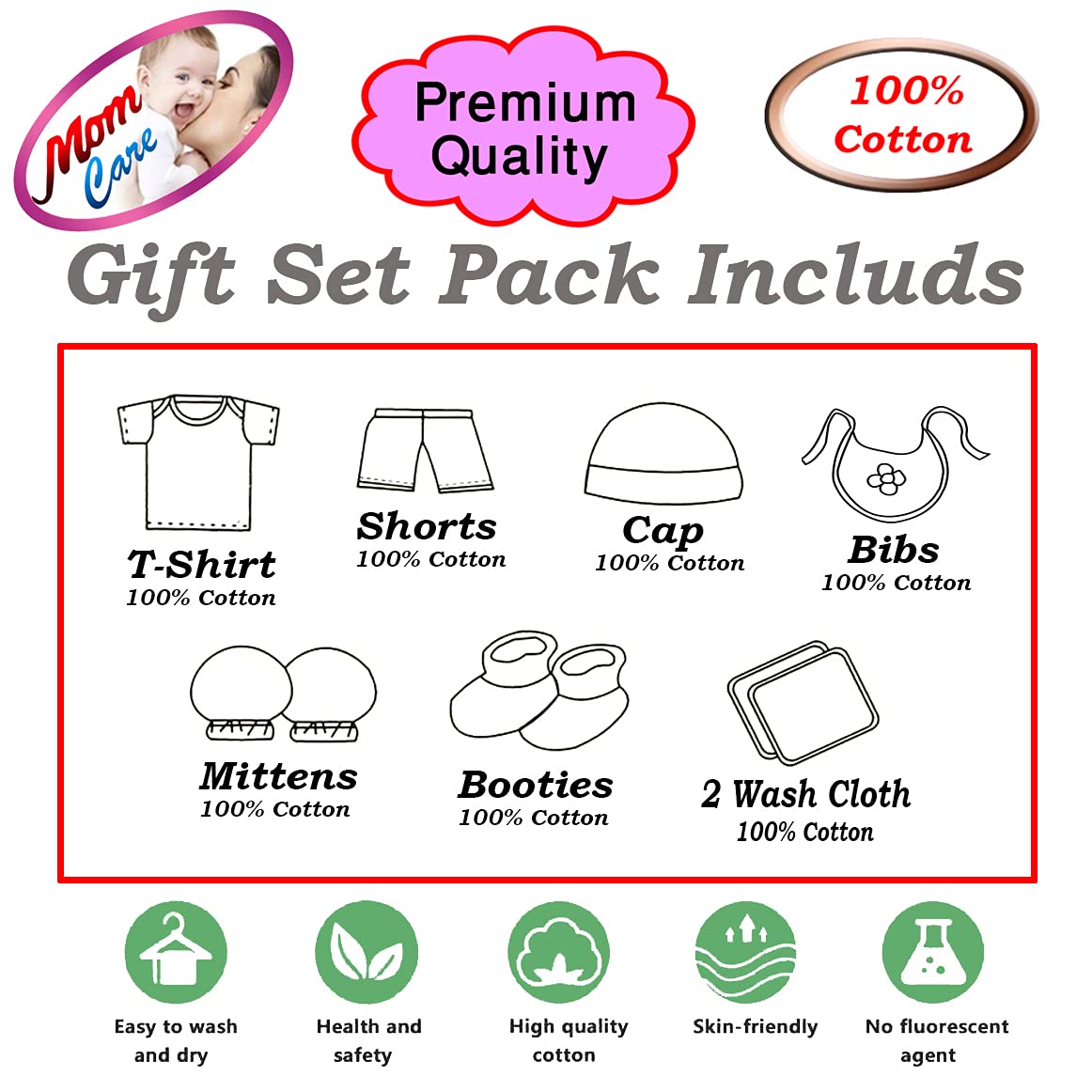 MOM CARE Newborn Baby Gift Set Has All Newborn Baby Essential Clothes in Baby Gift Set for or Girls Unisex 11 pcs Yellow