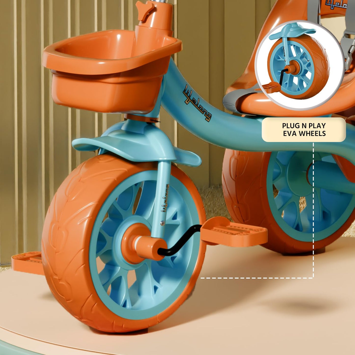 Lifelong Trike Cycle for Kids Cycle 2-5 Years - Tricycles for Boy & Girl - Baby Cycle - Bicycle for Kids - Bike with 3 EVA Wheels, Bell & Basket -Durable Tricycle with Parental Control