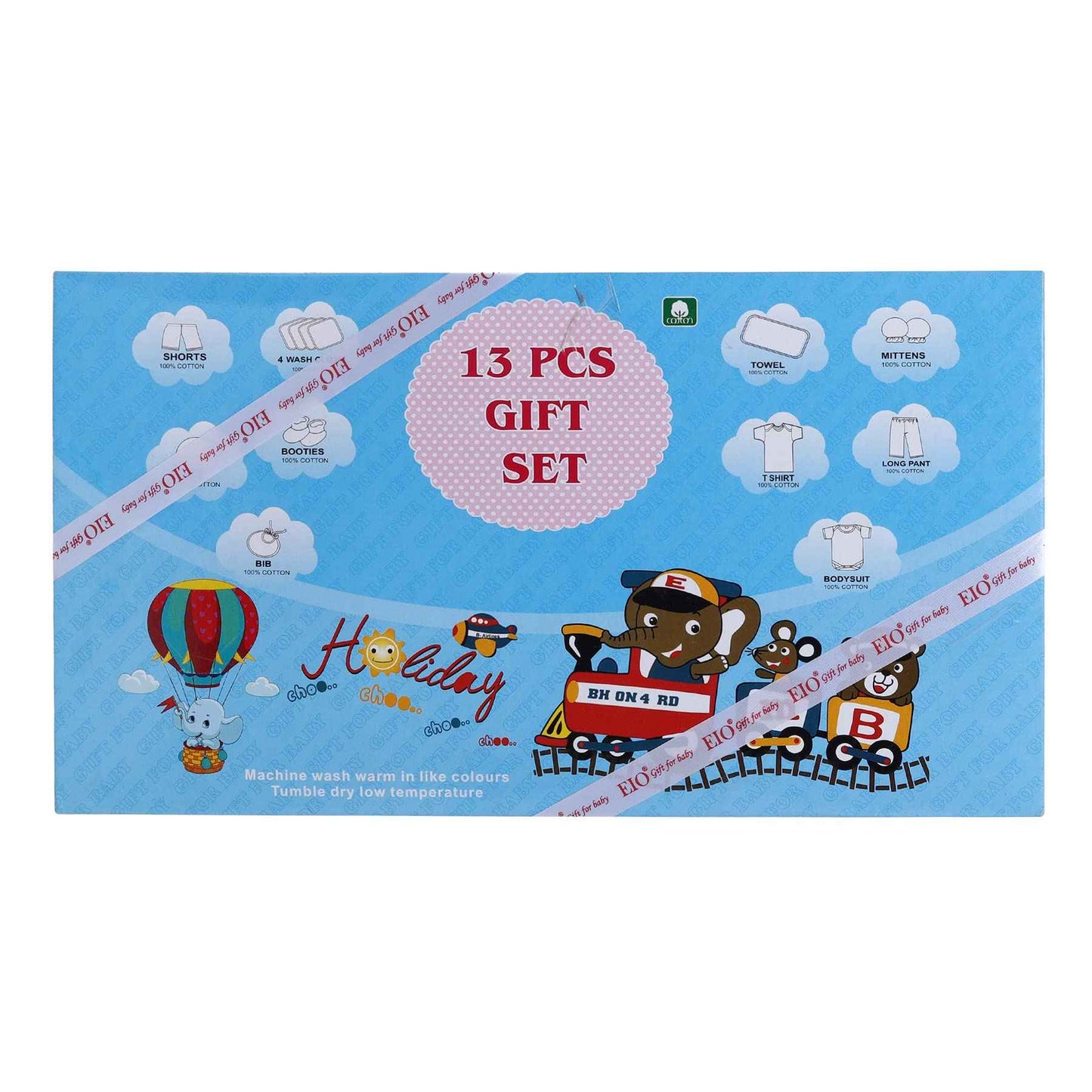 EIO Unisex Kids Cotton Solid Clothing Gift Set -13 Pieces