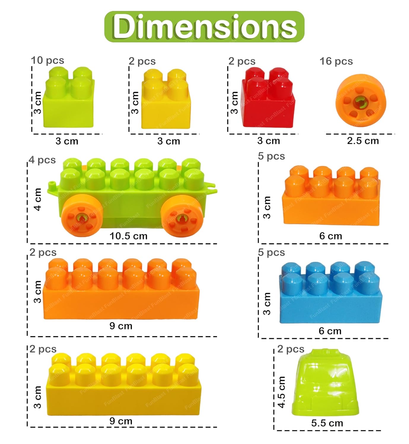 FunBlast DIY Plastic Building Blocks for Kids Building Blocks Toy for Kids Puzzle Games for Kid, Toys for Children Educational & Learning Toy for Kid, Girls & Boys - (250+ Blocks with 38 Wheels)