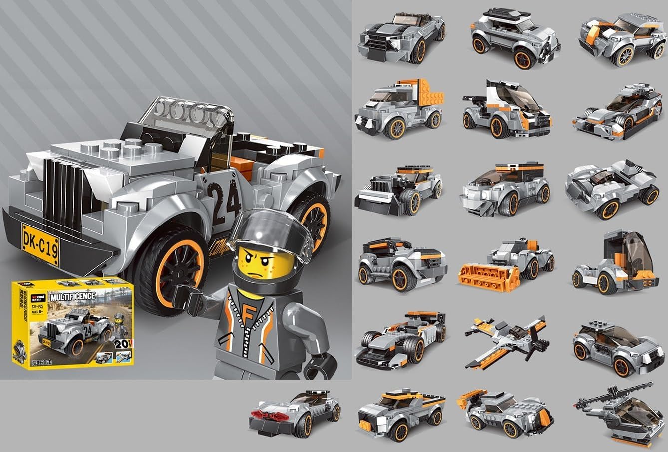 Umadiya® 36-in-1 Magic Building Blocks Set | 256+ Pieces | Creative Construction Toy for Kids | Includes Instruction Manual | Ideal for Boys & Girls Ages 6+ | DIY Brick Robot, Jet, Ship Models