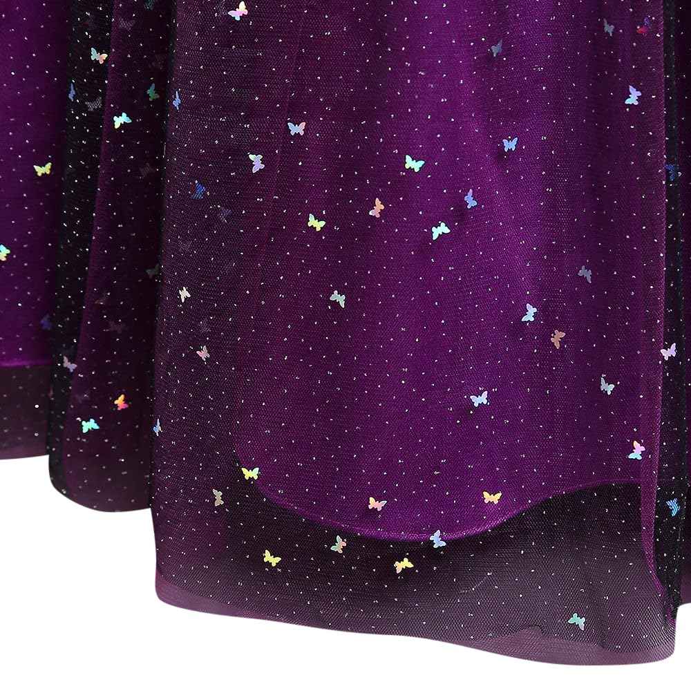 Hopscotch Girl's Fit And Flare Knee Length Polyester Bow Applique Party Knee-Length Dress