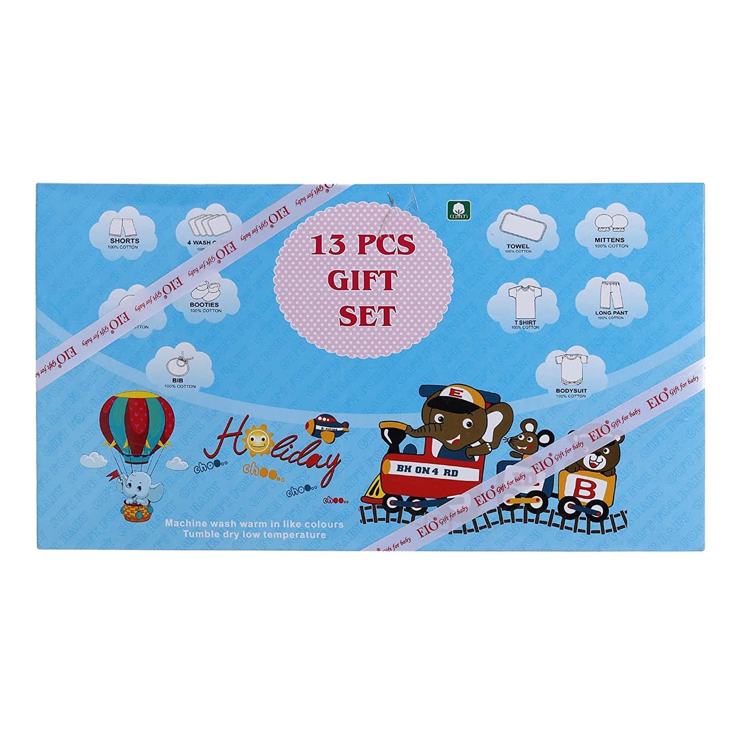 EIO Unisex Kids Cotton Solid Clothing Gift Set -13 Pieces