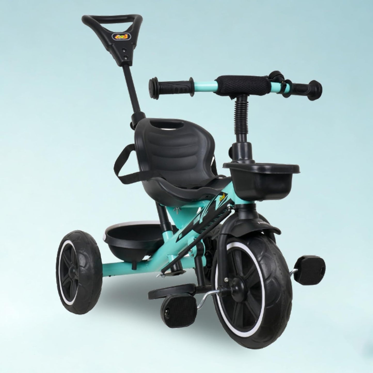 Luusa® TFT Hyper 500 PRO Canopy Plug N Play Tricycle/Baby Tricycle with Parental Control for Age Group 2+ Years Boys/Girls/Carrying Capacity Upto 30-KGS Proudly Made in India (ICE-Blue)