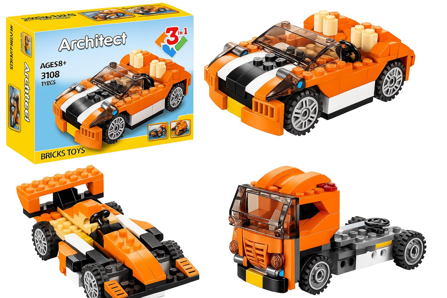 Umadiya® 36-in-1 Magic Building Blocks Set | 256+ Pieces | Creative Construction Toy for Kids | Includes Instruction Manual | Ideal for Boys & Girls Ages 6+ | DIY Brick Robot, Jet, Ship Models
