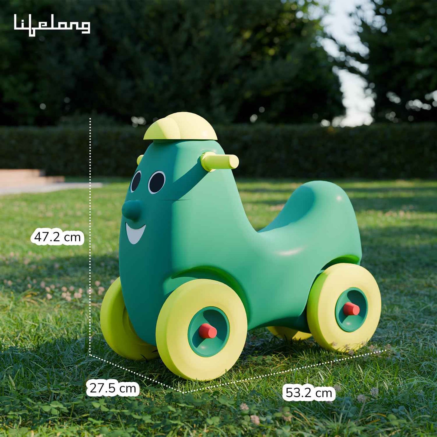 Lifelong Cuppy Smiling Ride-On for Kids|Baby Car Ride On|Baby Car for 1+ Years|Push Ride On for Kids Driving|Rider for Baby|Baby Push Car Toy|Fun & Engaging Playtime (LLCKSR01),Multicolour