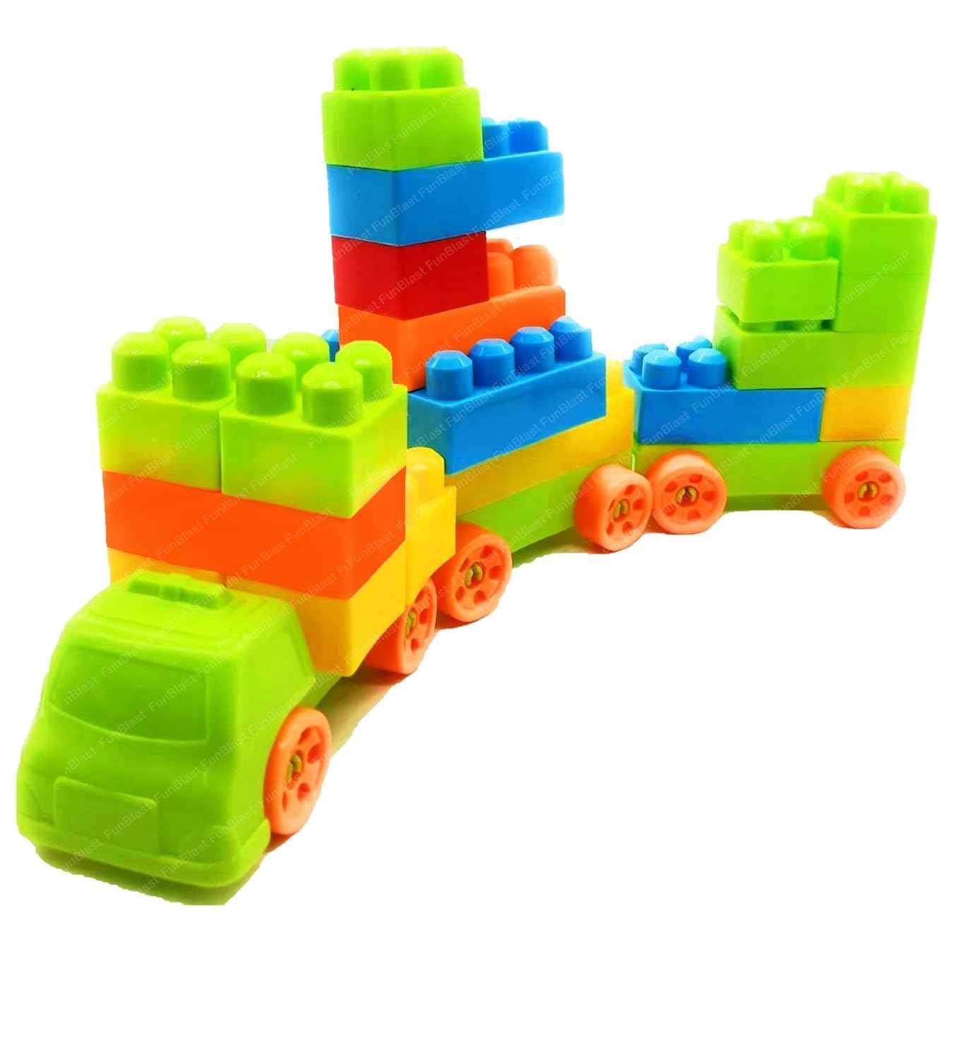 FunBlast DIY Plastic Building Blocks for Kids Building Blocks Toy for Kids Puzzle Games for Kid, Toys for Children Educational & Learning Toy for Kid, Girls & Boys - (250+ Blocks with 38 Wheels)