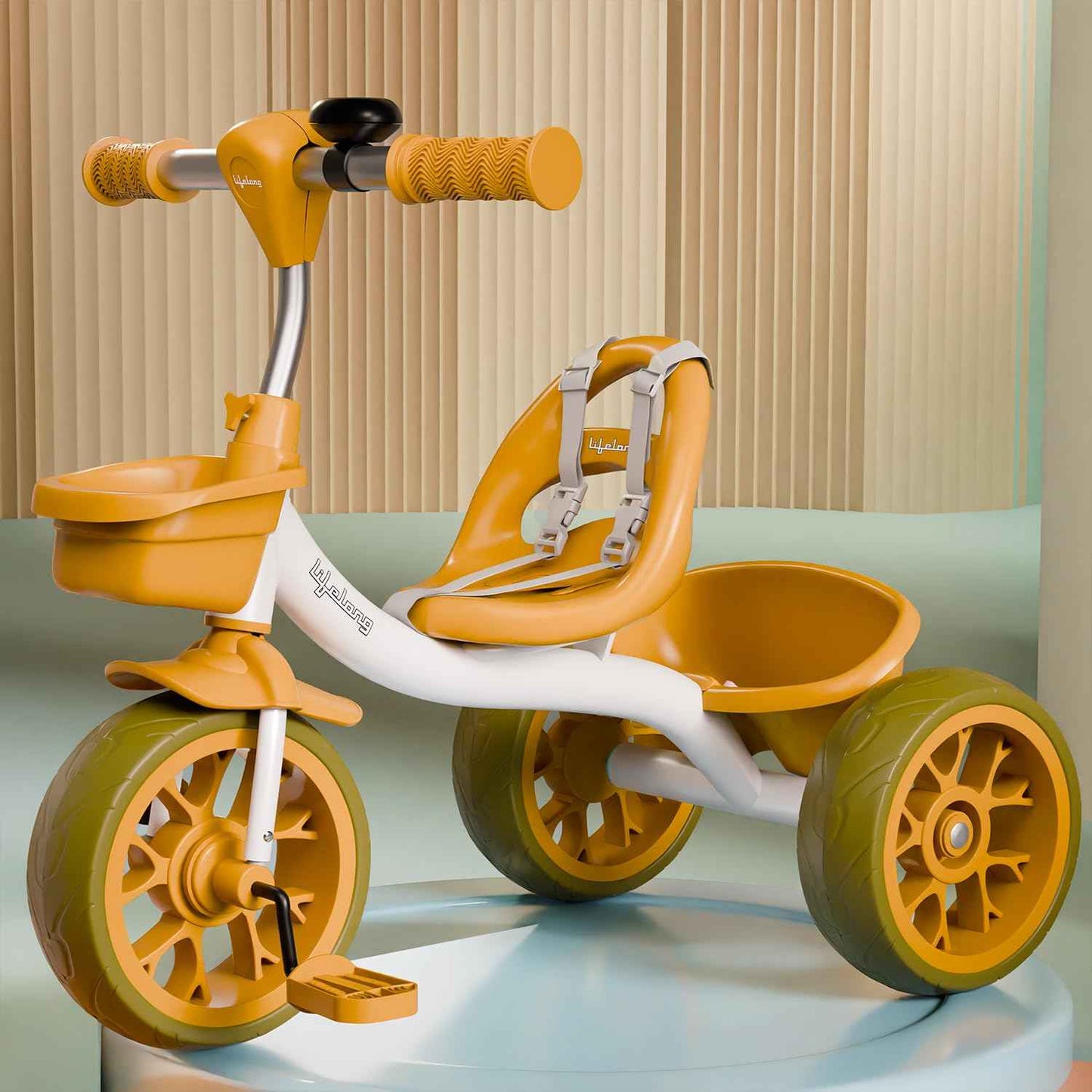 Lifelong Trike Cycle for Kids Cycle 2-5 Years - Tricycles for Boy & Girl - Baby Cycle - Bicycle for Kids - Bike with 3 EVA Wheels, Bell & Basket -Durable Tricycle with Parental Control