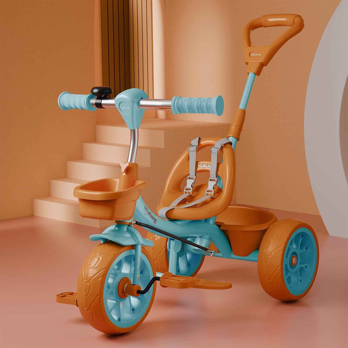 Lifelong Trike Cycle for Kids Cycle 2-5 Years - Tricycles for Boy & Girl - Baby Cycle - Bicycle for Kids - Bike with 3 EVA Wheels, Bell & Basket -Durable Tricycle with Parental Control