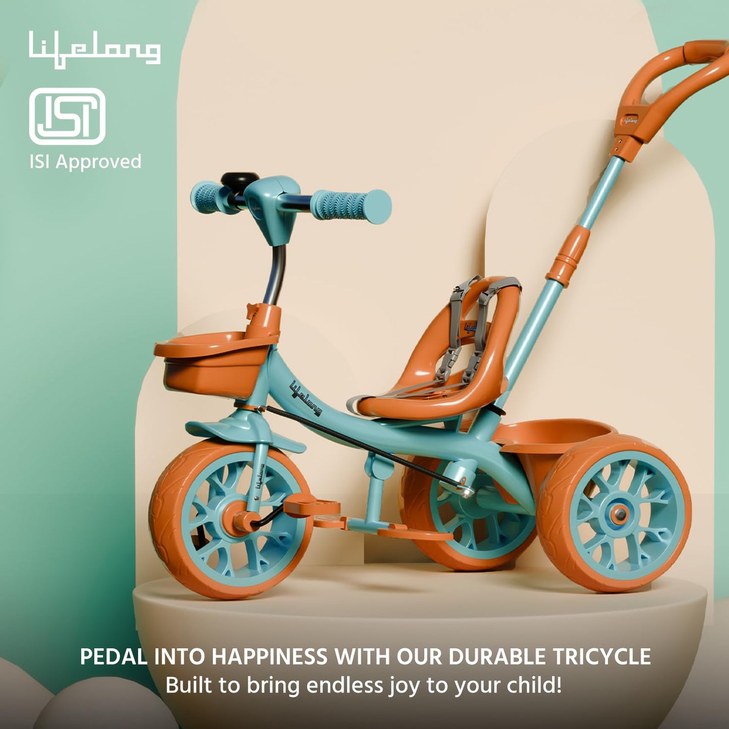 Lifelong Trike Cycle for Kids Cycle 2-5 Years - Tricycles for Boy & Girl - Baby Cycle - Bicycle for Kids - Bike with 3 EVA Wheels, Bell & Basket -Durable Tricycle with Parental Control