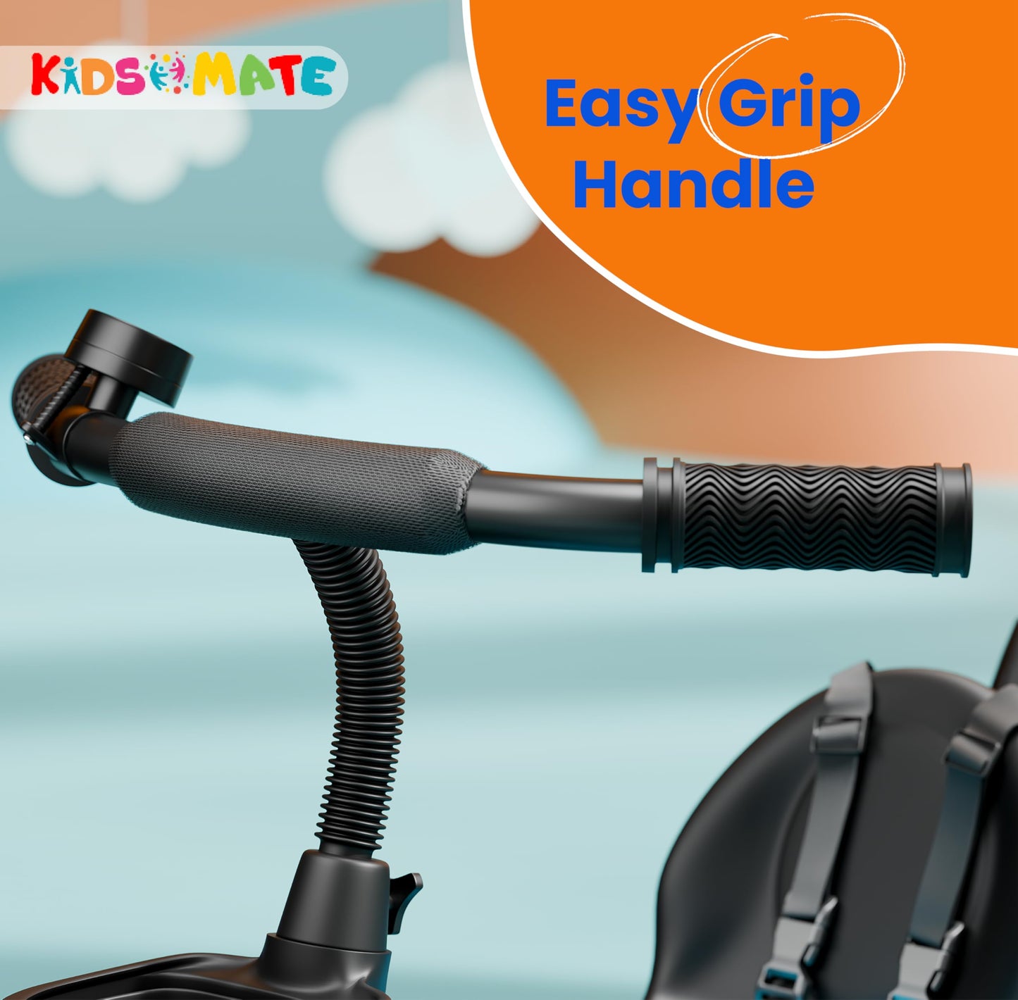 Kidsmate Xplorer 3-in-1 Tricycle for Kids | Durable Plug & Play Baby Trike with EVA Wheels, Safety Rail & Push Handle for Parents | Safe & Comfortable Ride for Toddlers 12-48 Months
