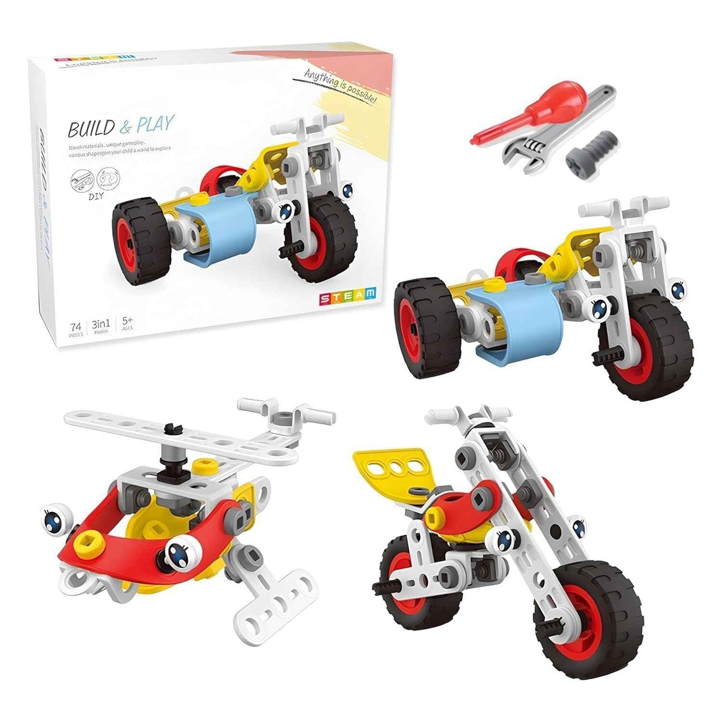 Umadiya® 36-in-1 Magic Building Blocks Set | 256+ Pieces | Creative Construction Toy for Kids | Includes Instruction Manual | Ideal for Boys & Girls Ages 6+ | DIY Brick Robot, Jet, Ship Models
