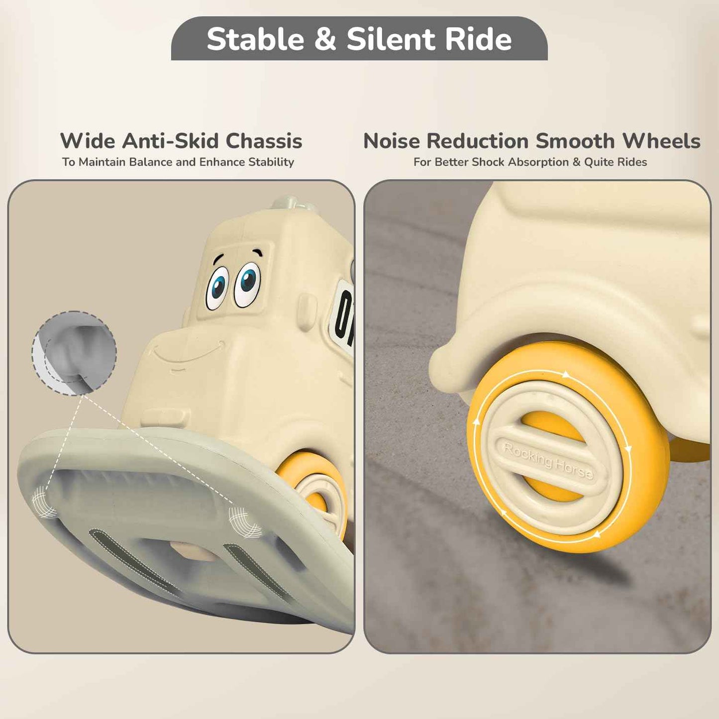 R for Rabbit Rock N Ride 3 in 1 Baby Push Ride-On Car with Rocker & Balance Board Mode | Non-Toxic, Durable and Safe Rocking Horse Rider for Kids 1-4 Years Age, Upto 20kgs Weight (Blue Orange)