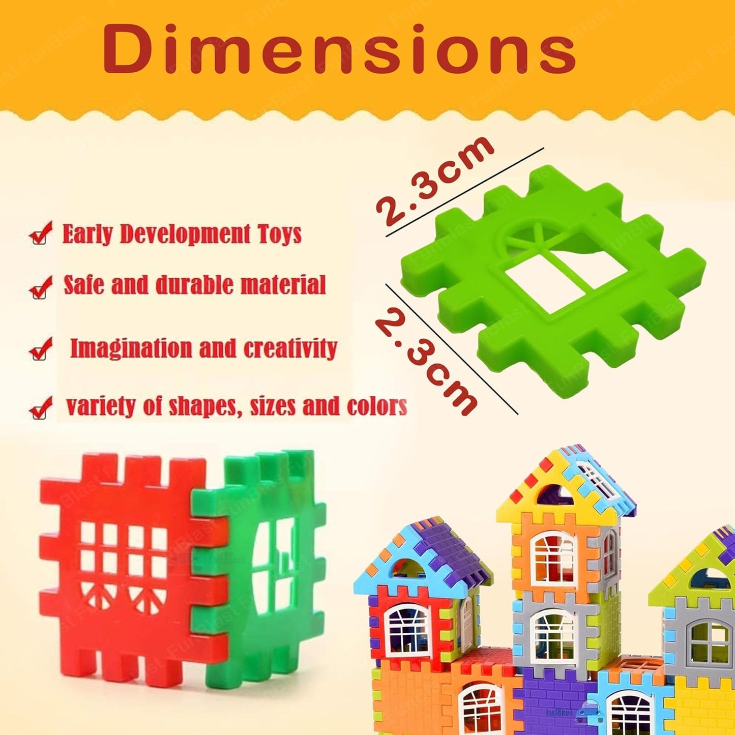 FunBlast DIY Plastic Building Blocks for Kids Building Blocks Toy for Kids Puzzle Games for Kid, Toys for Children Educational & Learning Toy for Kid, Girls & Boys - (250+ Blocks with 38 Wheels)