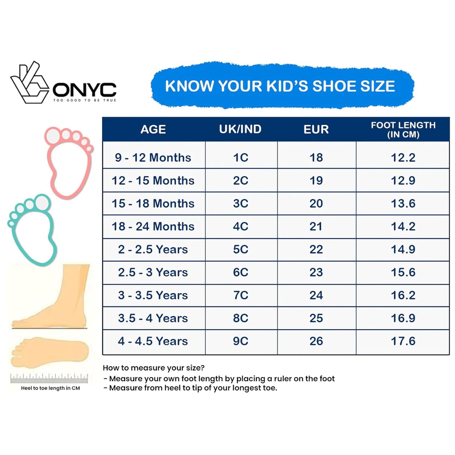 ONYC AIRY Toddler First Step Breathable Shoes for Boys and Girls