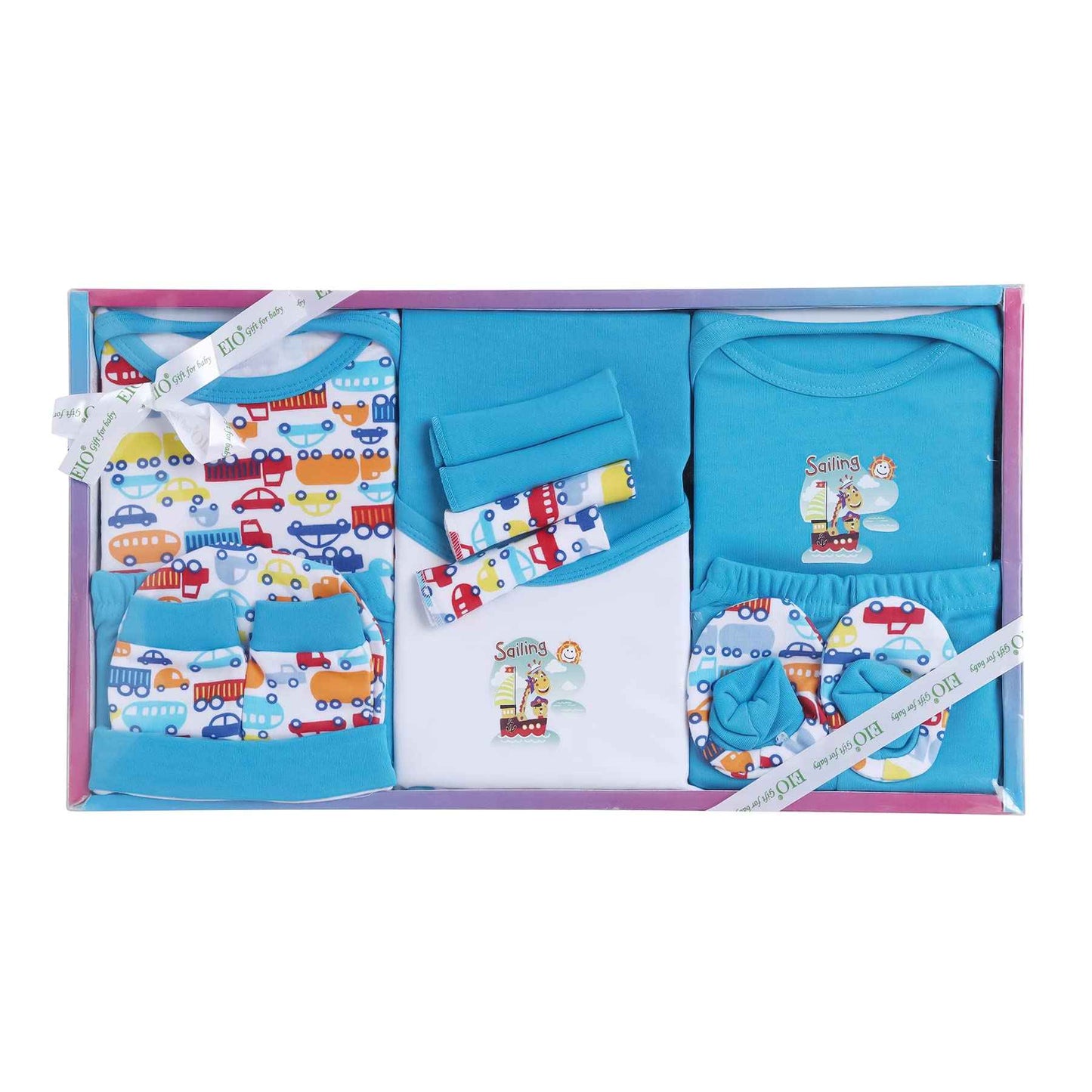 EIO Unisex Kids Cotton Solid Clothing Gift Set -13 Pieces