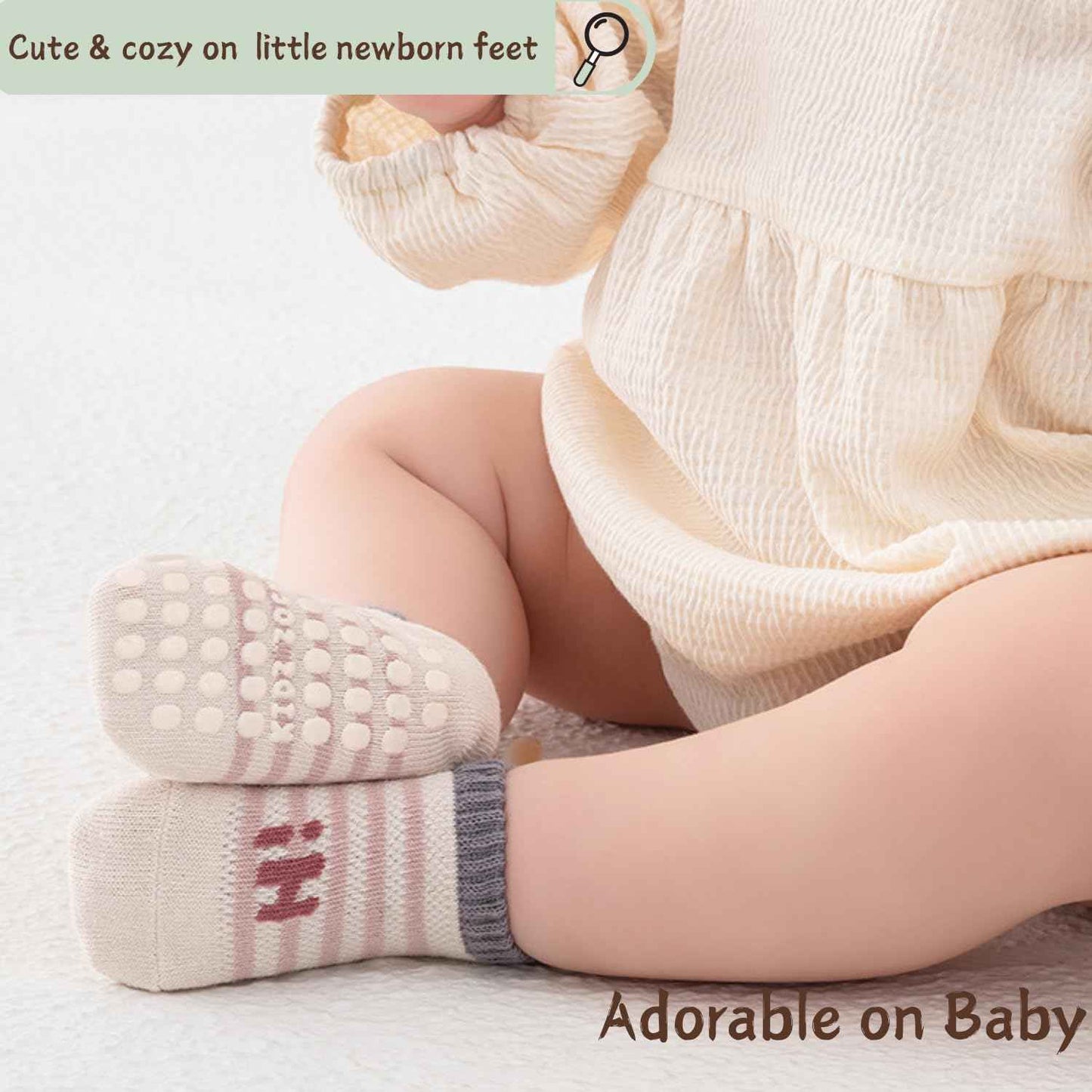 Ahamo Baby Boys' Summer Socks with Anti-Slip Grips