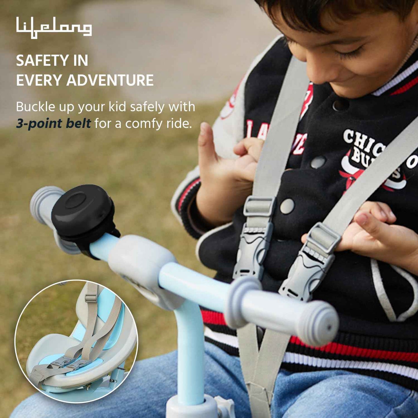 Lifelong Trike Cycle for Kids Cycle 2-5 Years - Tricycles for Boy & Girl - Baby Cycle - Bicycle for Kids - Bike with 3 EVA Wheels, Bell & Basket -Durable Tricycle with Parental Control