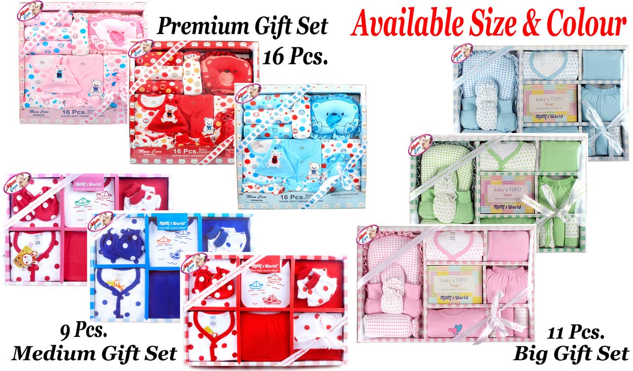 MOM CARE Newborn Baby Gift Set Has All Newborn Baby Essential Clothes in Baby Gift Set for or Girls Unisex 11 pcs Yellow