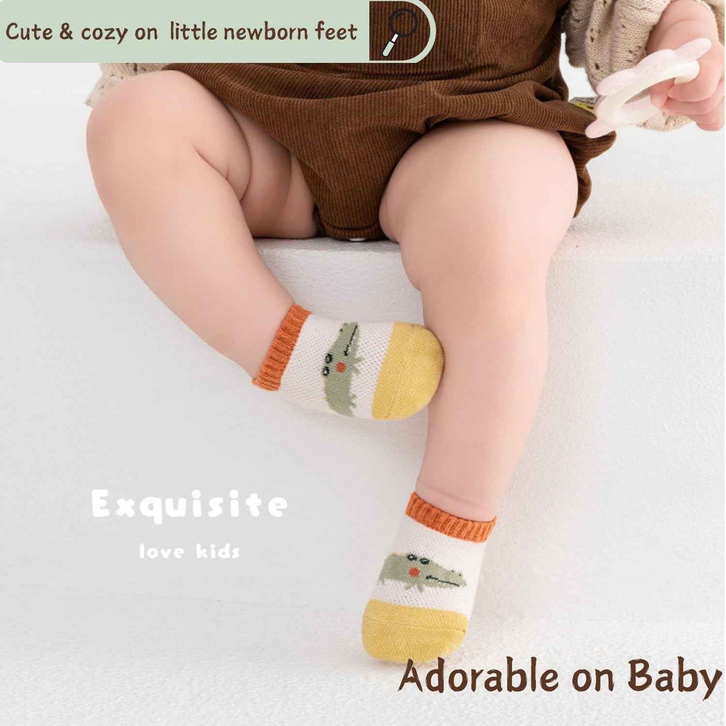 Ahamo Baby Boys' Summer Socks with Anti-Slip Grips