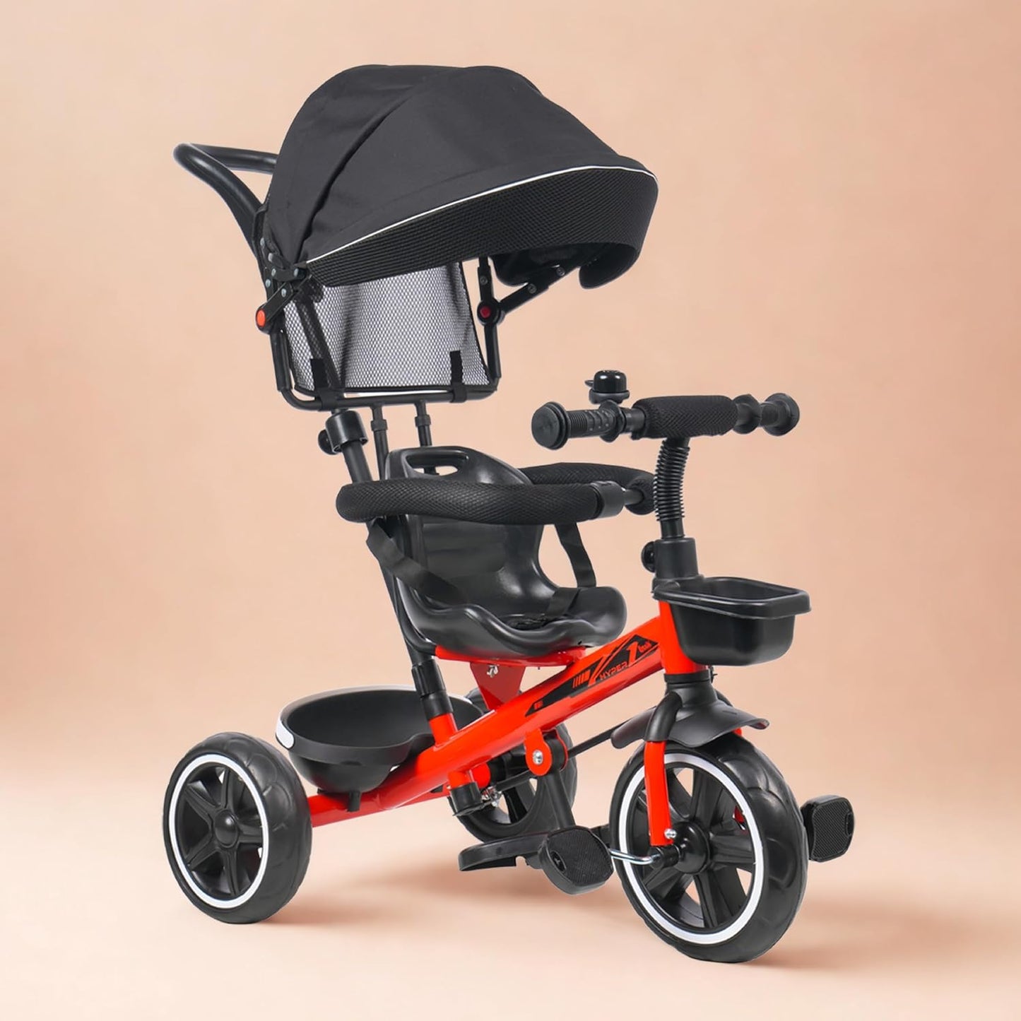 Luusa® TFT Hyper 500 PRO Canopy Plug N Play Tricycle/Baby Tricycle with Parental Control for Age Group 2+ Years Boys/Girls/Carrying Capacity Upto 30-KGS Proudly Made in India (ICE-Blue)