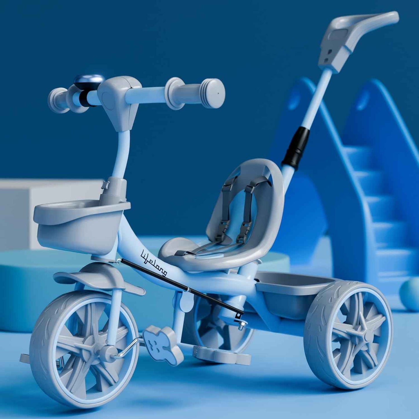 Lifelong Trike Cycle for Kids Cycle 2-5 Years - Tricycles for Boy & Girl - Baby Cycle - Bicycle for Kids - Bike with 3 EVA Wheels, Bell & Basket -Durable Tricycle with Parental Control