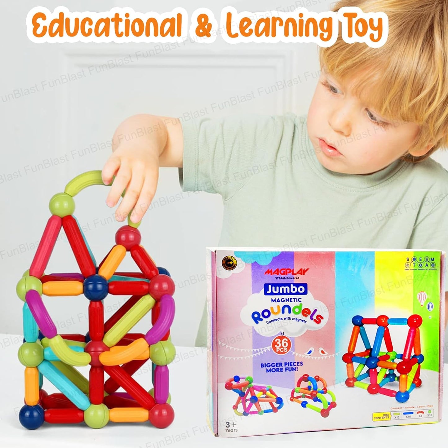 FunBlast DIY Plastic Building Blocks for Kids Building Blocks Toy for Kids Puzzle Games for Kid, Toys for Children Educational & Learning Toy for Kid, Girls & Boys - (250+ Blocks with 38 Wheels)