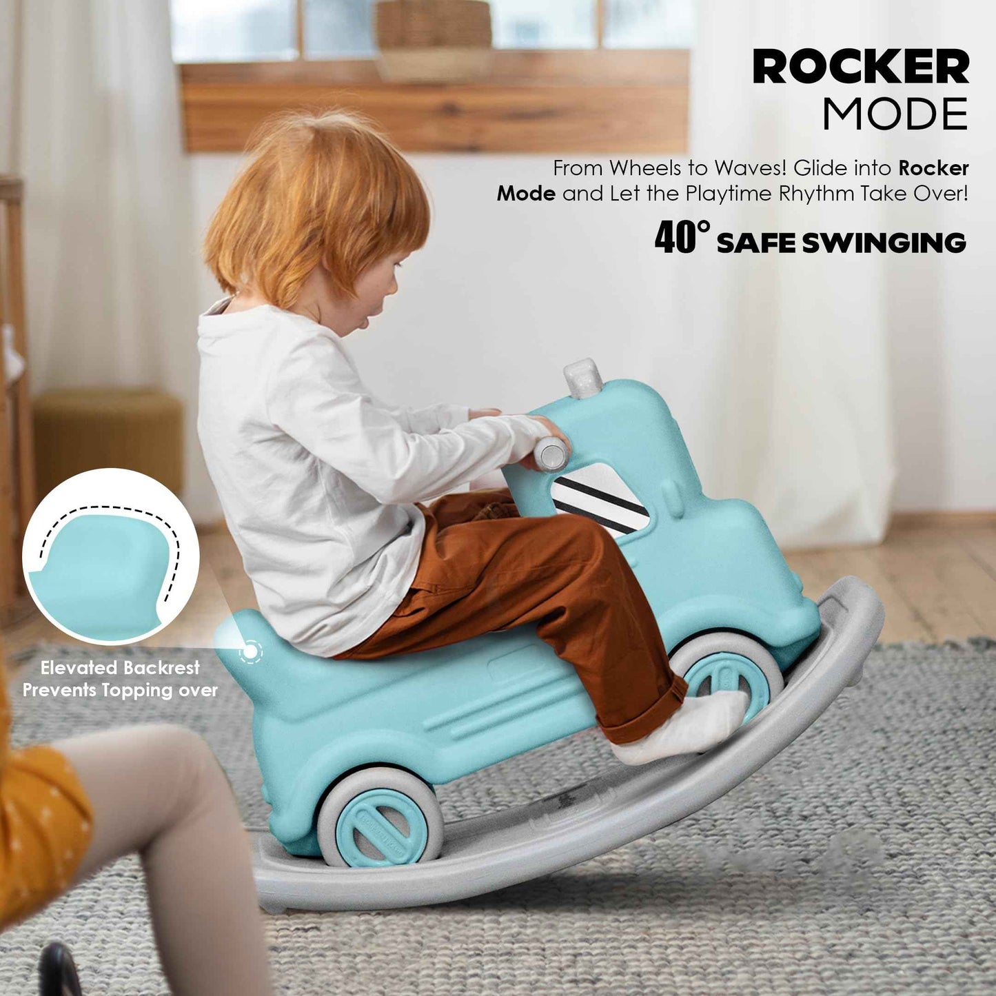 Happy Bear 3-in-1 Rock and Roll Ride-On | Push Car for 1 – 5 Years | Rocking Horse for Toddlers | Balance Board | Safe, Sturdy & Fun Indoor Toy - Yellow