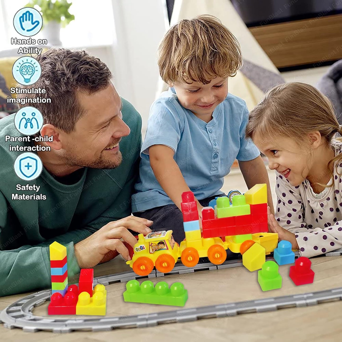 FunBlast DIY Plastic Building Blocks for Kids Building Blocks Toy for Kids Puzzle Games for Kid, Toys for Children Educational & Learning Toy for Kid, Girls & Boys - (250+ Blocks with 38 Wheels)