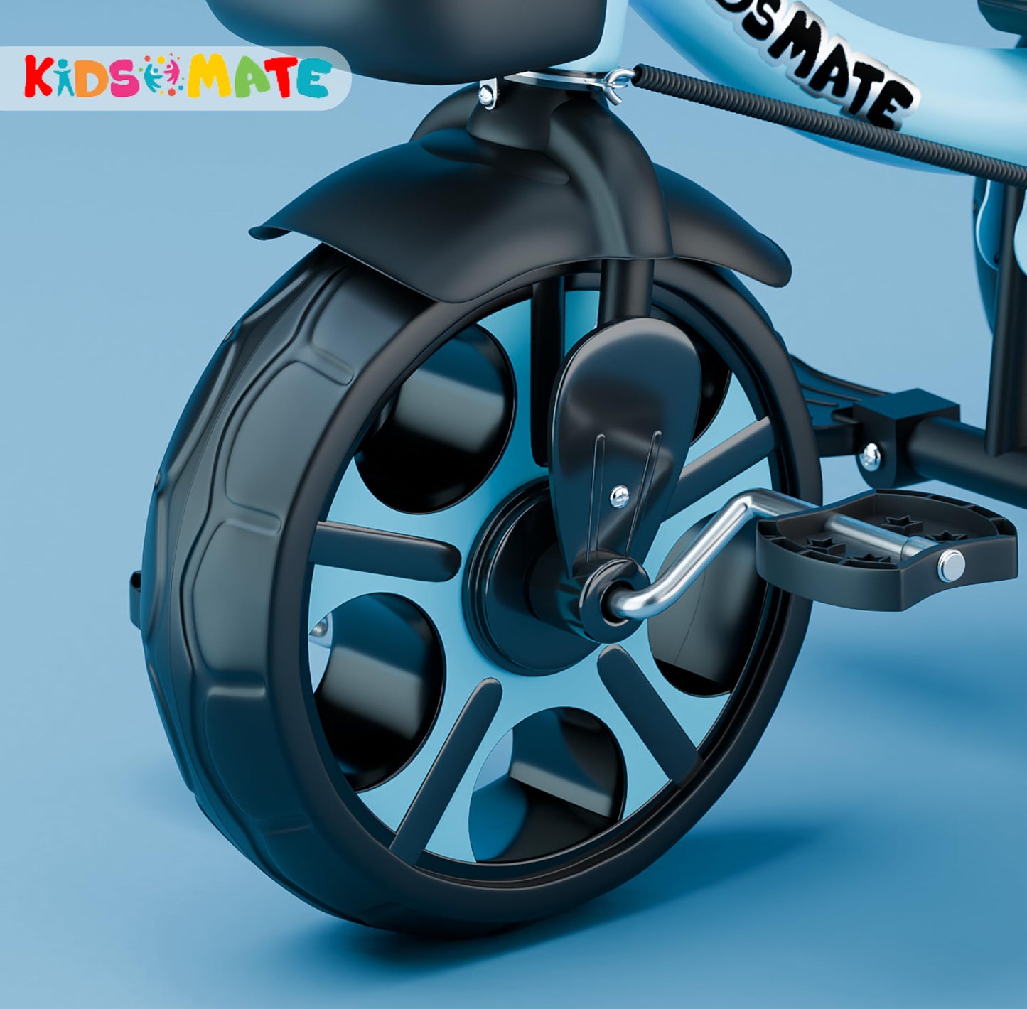 Kidsmate Xplorer 3-in-1 Tricycle for Kids | Durable Plug & Play Baby Trike with EVA Wheels, Safety Rail & Push Handle for Parents | Safe & Comfortable Ride for Toddlers 12-48 Months