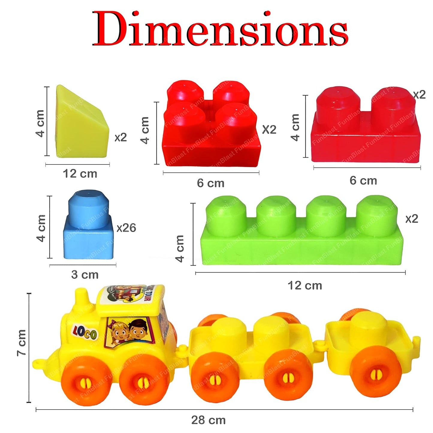 FunBlast DIY Plastic Building Blocks for Kids Building Blocks Toy for Kids Puzzle Games for Kid, Toys for Children Educational & Learning Toy for Kid, Girls & Boys - (250+ Blocks with 38 Wheels)