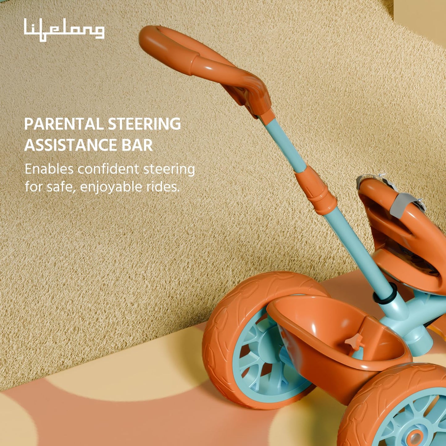 Lifelong Trike Cycle for Kids Cycle 2-5 Years - Tricycles for Boy & Girl - Baby Cycle - Bicycle for Kids - Bike with 3 EVA Wheels, Bell & Basket -Durable Tricycle with Parental Control