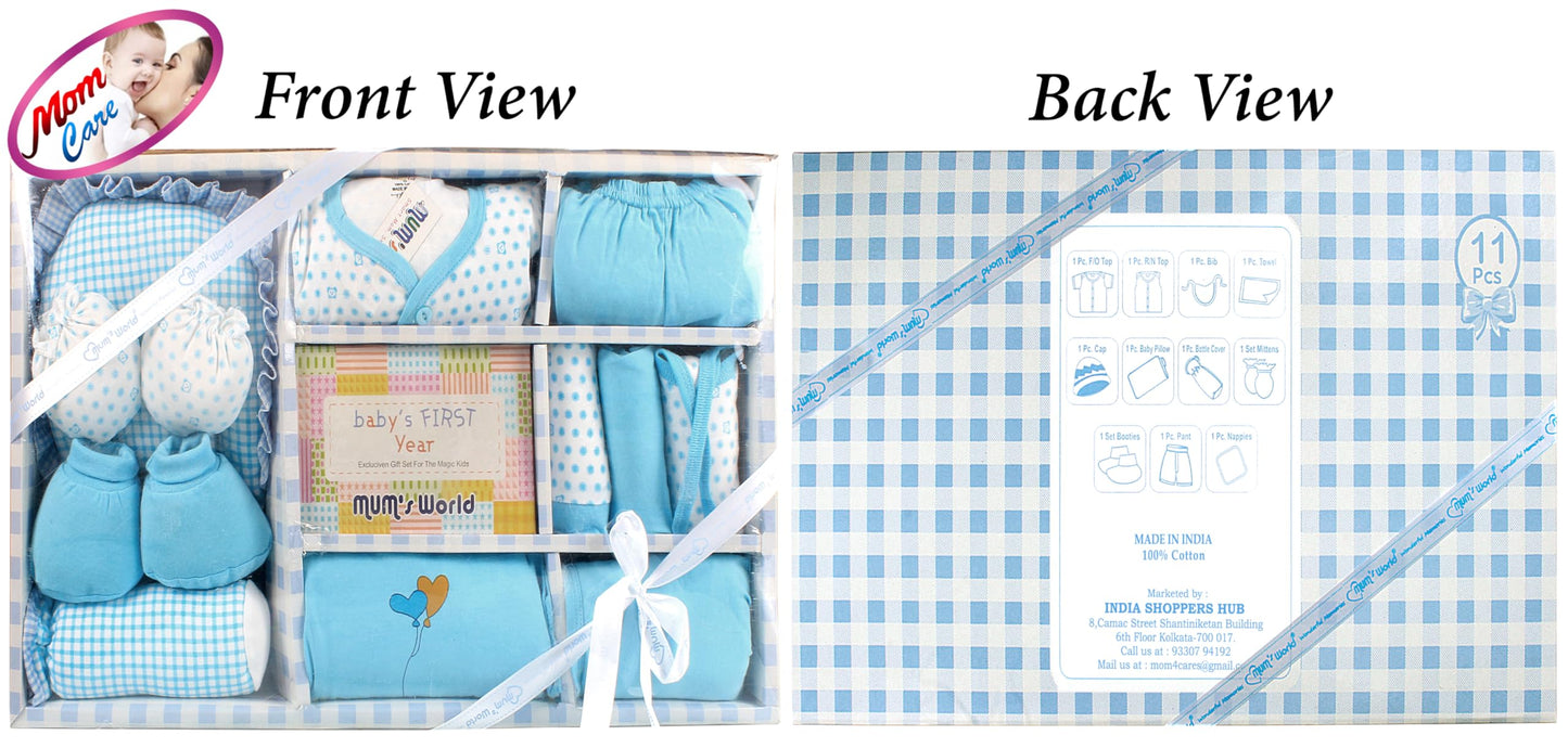 MOM CARE Newborn Baby Gift Set Has All Newborn Baby Essential Clothes in Baby Gift Set for or Girls Unisex 11 pcs Yellow