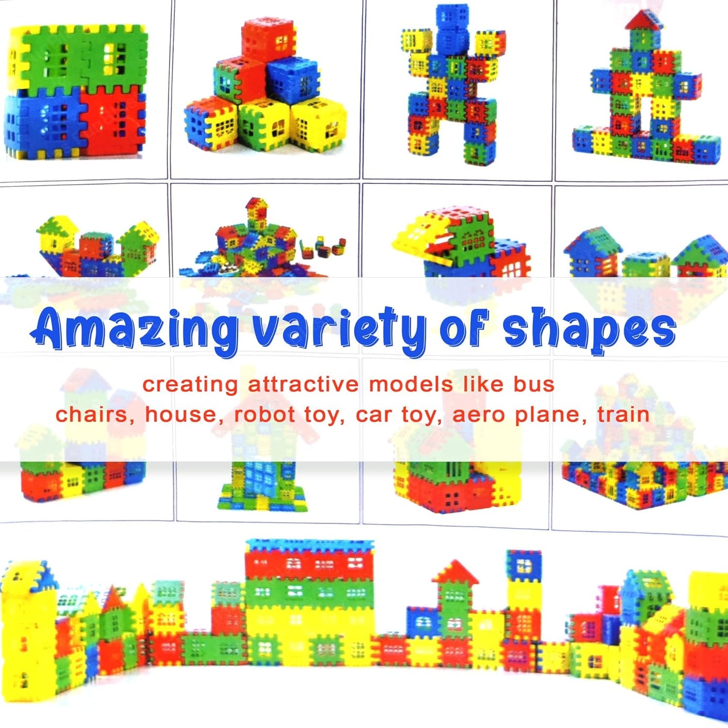 FunBlast DIY Plastic Building Blocks for Kids Building Blocks Toy for Kids Puzzle Games for Kid, Toys for Children Educational & Learning Toy for Kid, Girls & Boys - (250+ Blocks with 38 Wheels)