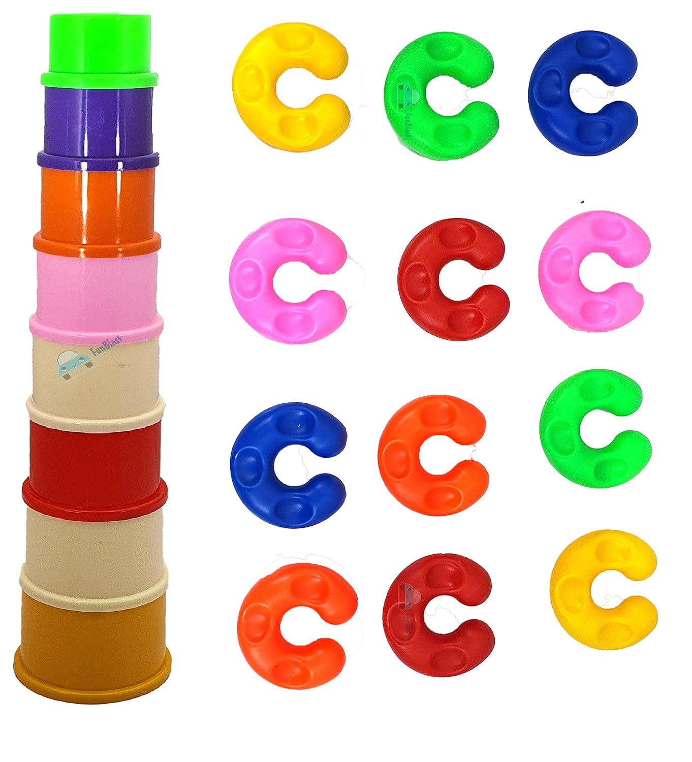FunBlast DIY Plastic Building Blocks for Kids Building Blocks Toy for Kids Puzzle Games for Kid, Toys for Children Educational & Learning Toy for Kid, Girls & Boys - (250+ Blocks with 38 Wheels)