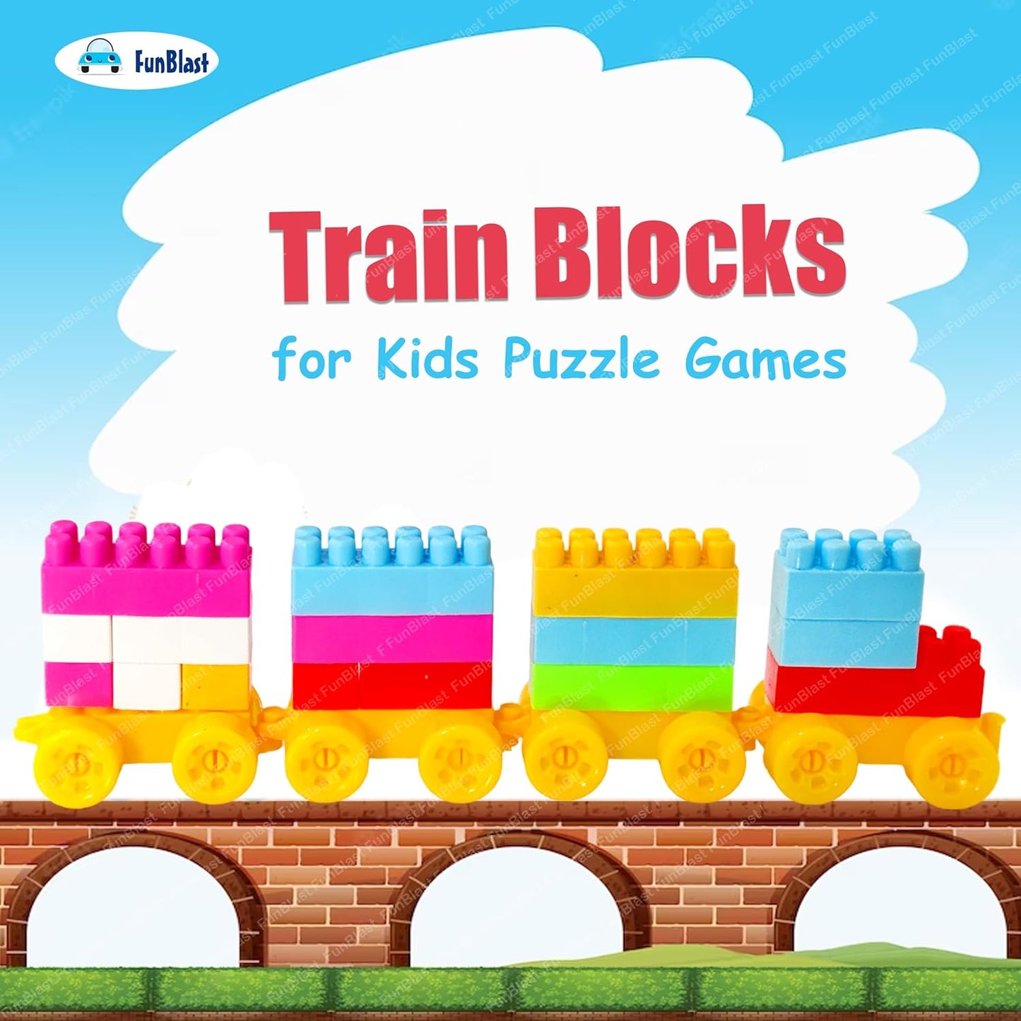 FunBlast DIY Plastic Building Blocks for Kids Building Blocks Toy for Kids Puzzle Games for Kid, Toys for Children Educational & Learning Toy for Kid, Girls & Boys - (250+ Blocks with 38 Wheels)
