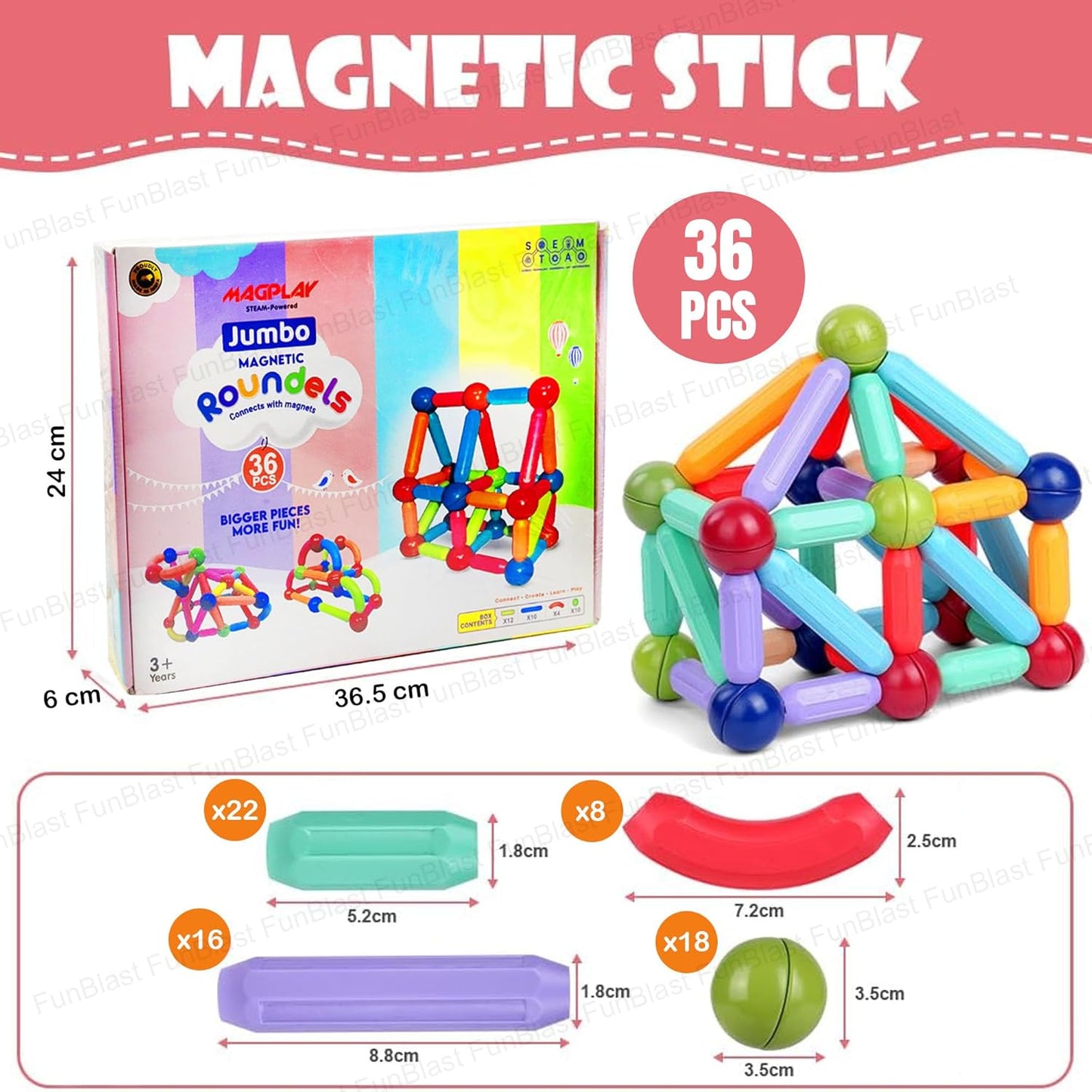 FunBlast DIY Plastic Building Blocks for Kids Building Blocks Toy for Kids Puzzle Games for Kid, Toys for Children Educational & Learning Toy for Kid, Girls & Boys - (250+ Blocks with 38 Wheels)