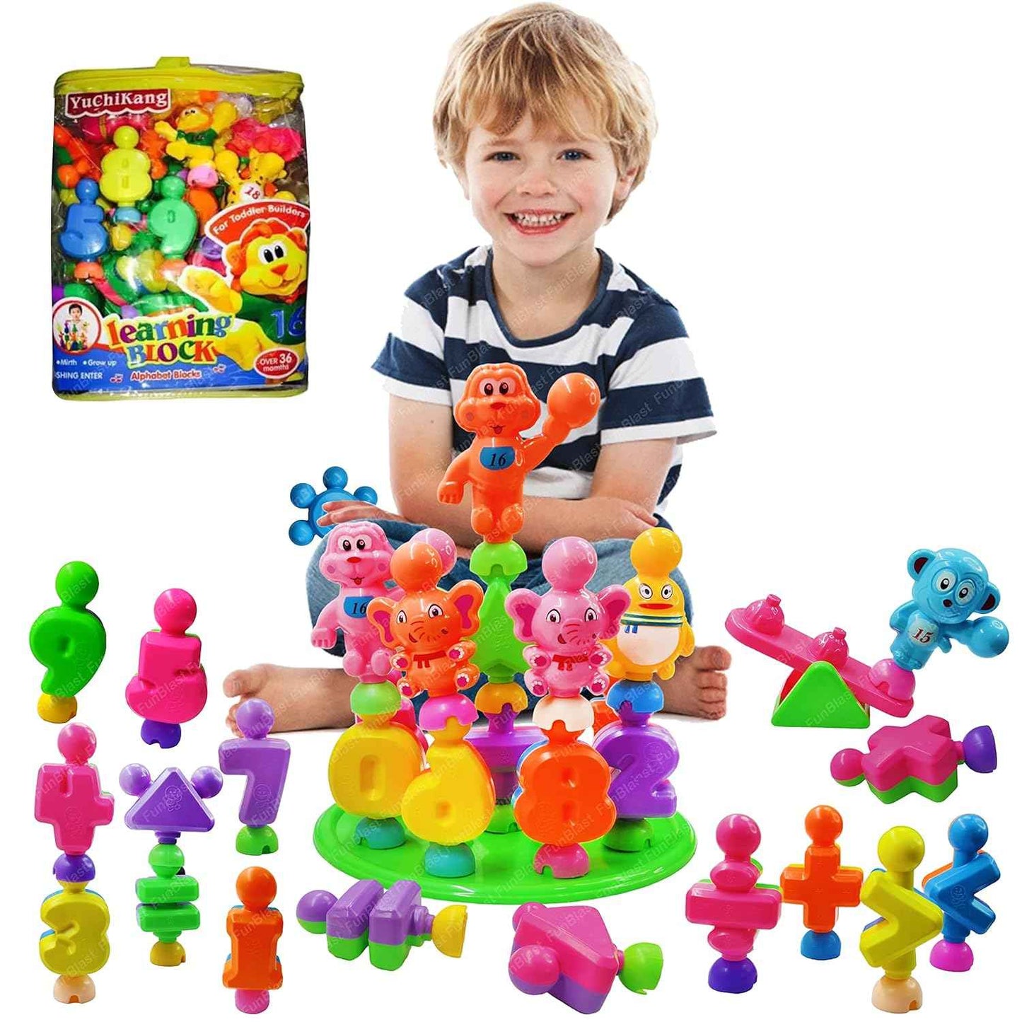 FunBlast DIY Plastic Building Blocks for Kids Building Blocks Toy for Kids Puzzle Games for Kid, Toys for Children Educational & Learning Toy for Kid, Girls & Boys - (250+ Blocks with 38 Wheels)