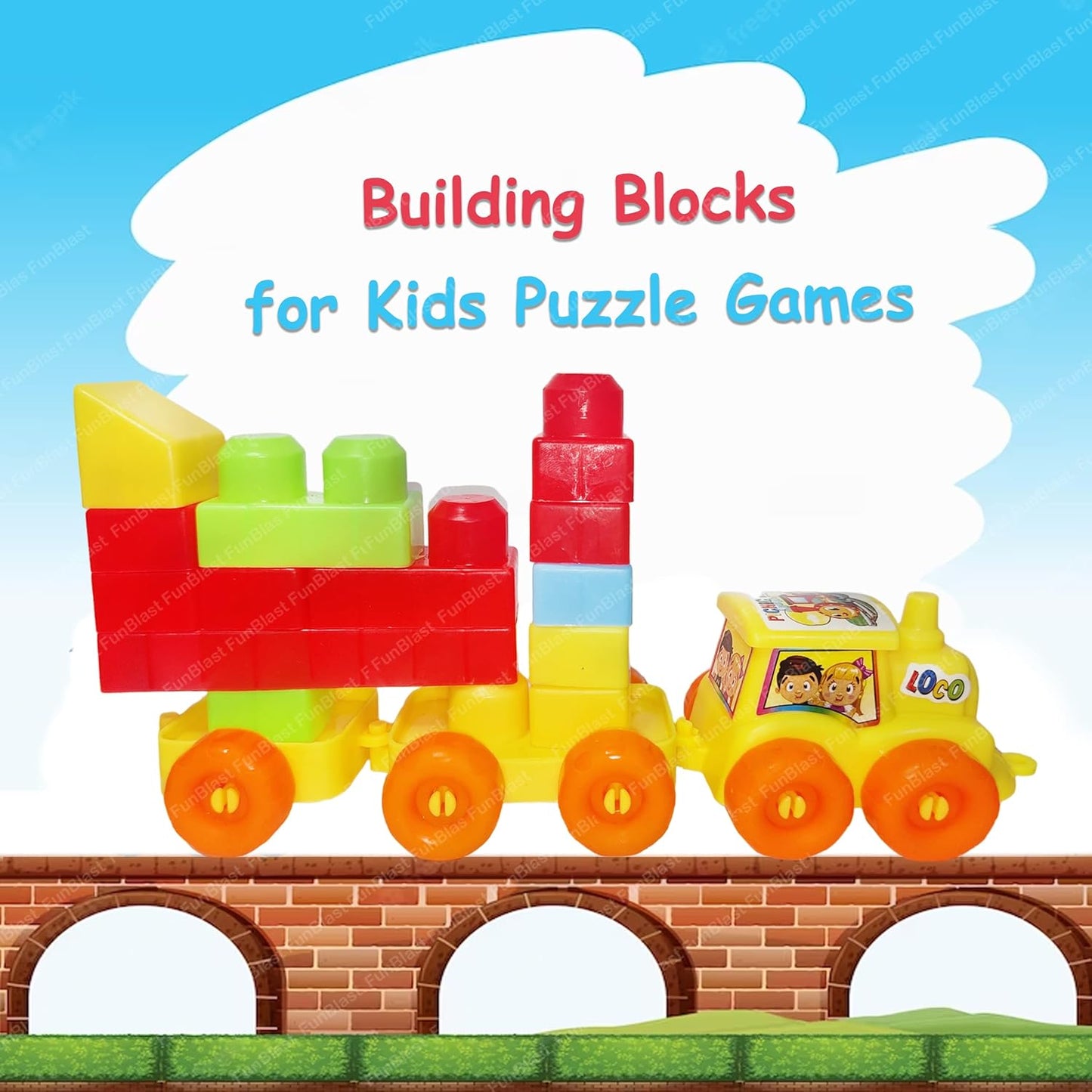 FunBlast DIY Plastic Building Blocks for Kids Building Blocks Toy for Kids Puzzle Games for Kid, Toys for Children Educational & Learning Toy for Kid, Girls & Boys - (250+ Blocks with 38 Wheels)