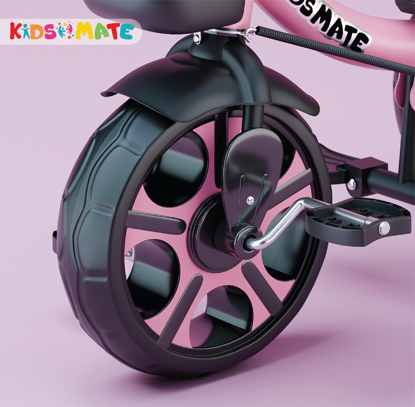 Kidsmate Xplorer 3-in-1 Tricycle for Kids | Durable Plug & Play Baby Trike with EVA Wheels, Safety Rail & Push Handle for Parents | Safe & Comfortable Ride for Toddlers 12-48 Months