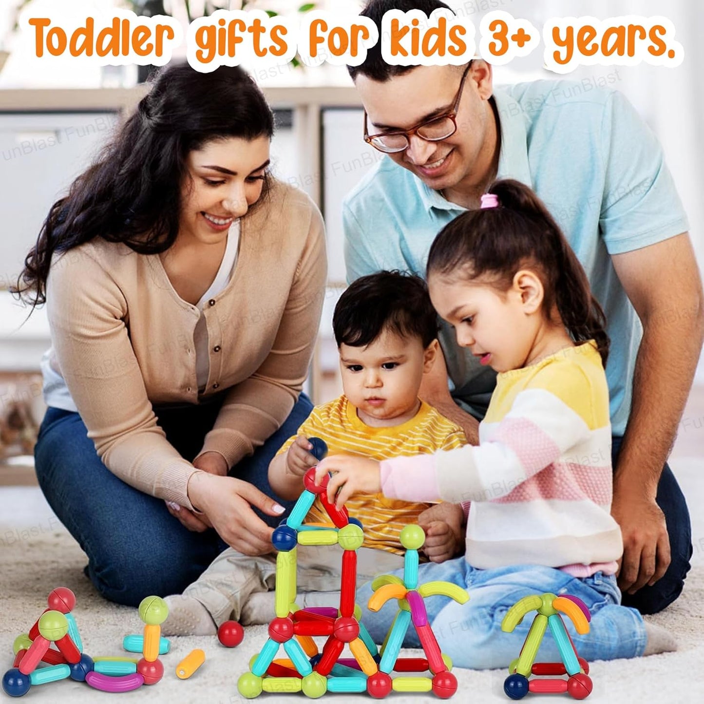 FunBlast DIY Plastic Building Blocks for Kids Building Blocks Toy for Kids Puzzle Games for Kid, Toys for Children Educational & Learning Toy for Kid, Girls & Boys - (250+ Blocks with 38 Wheels)