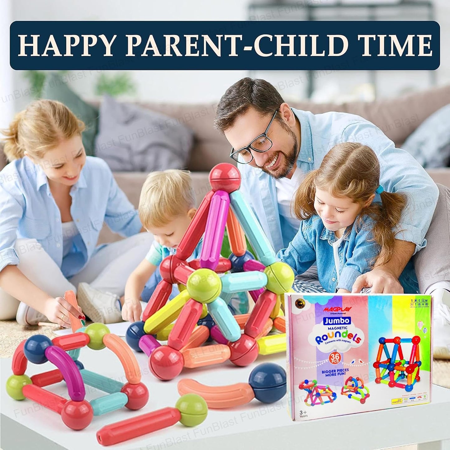 FunBlast DIY Plastic Building Blocks for Kids Building Blocks Toy for Kids Puzzle Games for Kid, Toys for Children Educational & Learning Toy for Kid, Girls & Boys - (250+ Blocks with 38 Wheels)