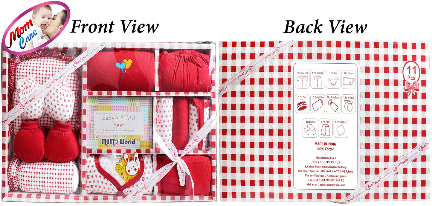 MOM CARE Newborn Baby Gift Set Has All Newborn Baby Essential Clothes in Baby Gift Set for or Girls Unisex 11 pcs Yellow