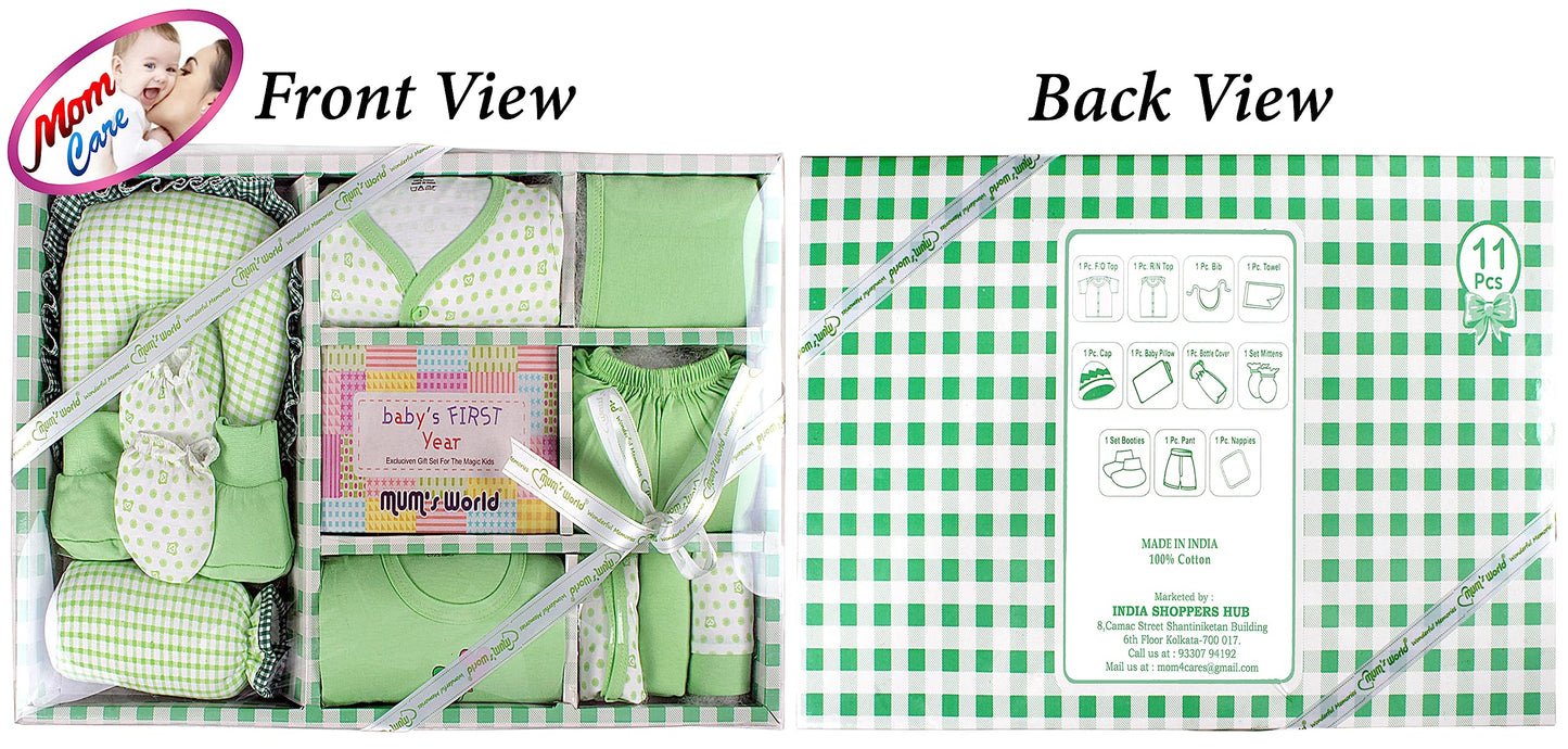 MOM CARE Newborn Baby Gift Set Has All Newborn Baby Essential Clothes in Baby Gift Set for or Girls Unisex 11 pcs Yellow
