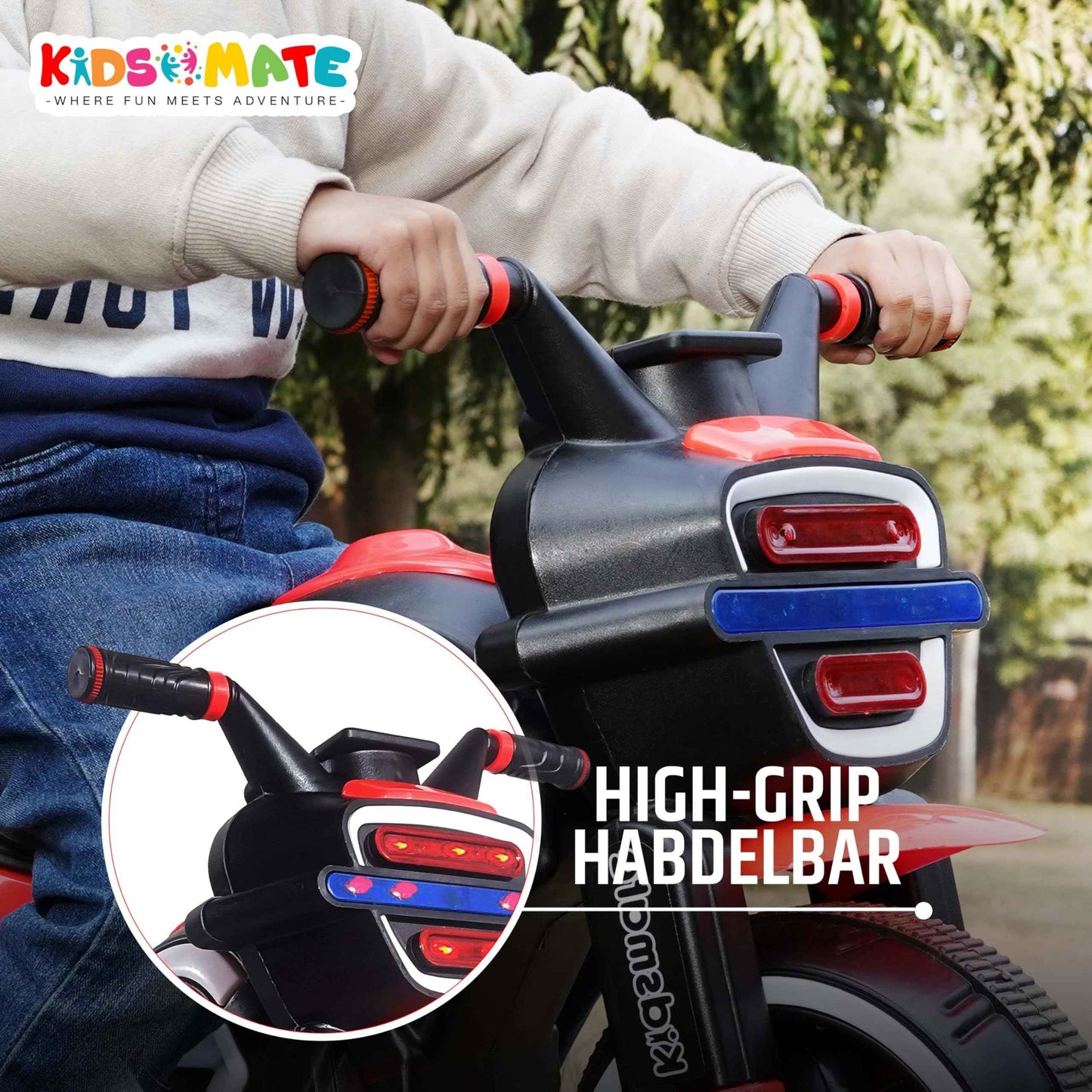 Kidsmate Turbo Bike Pedal Tricycle for Kids | Musical Horn & Lights | Ages 3-6 | Black-White