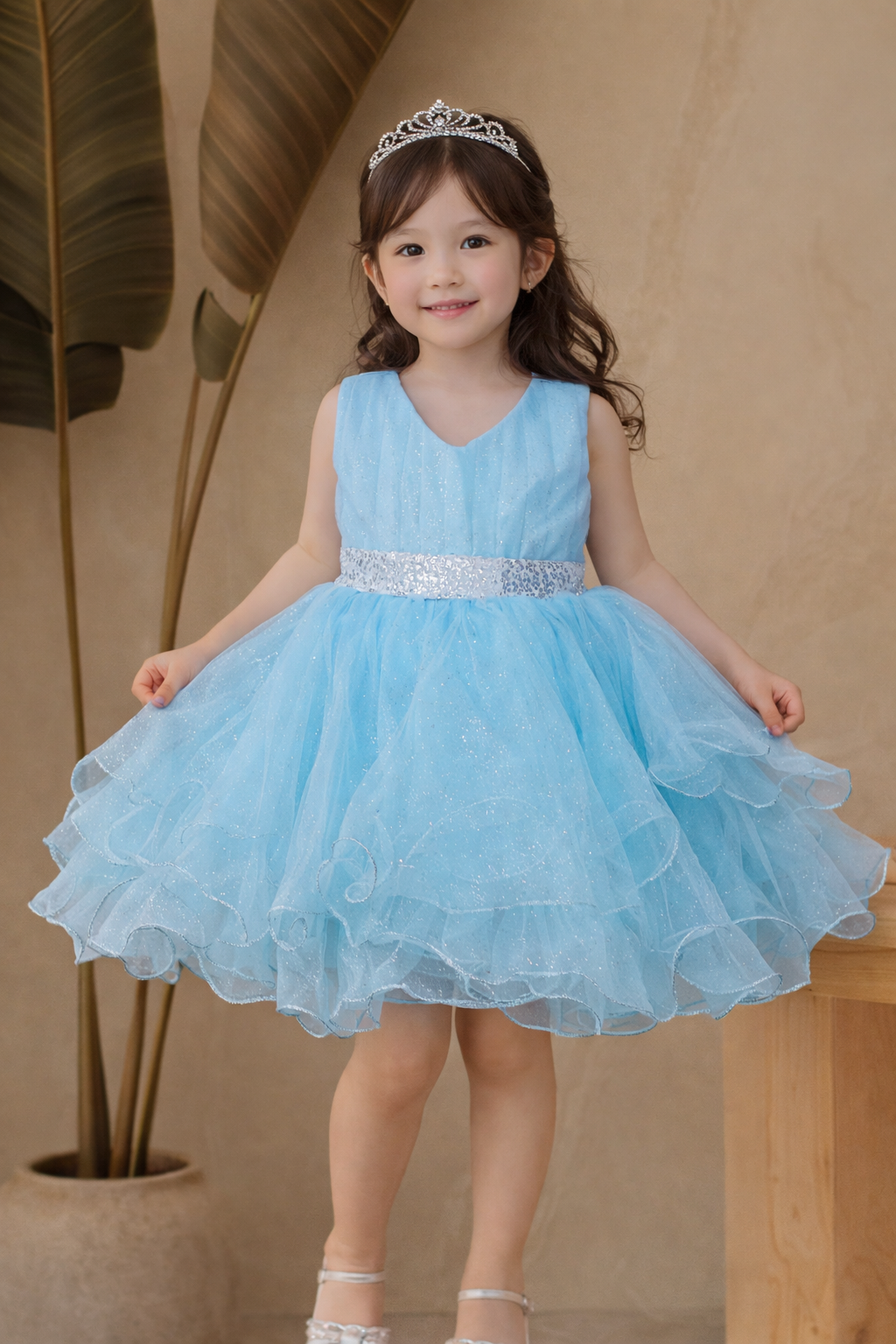 Adorable Sky Blue Dress for Special Occasions